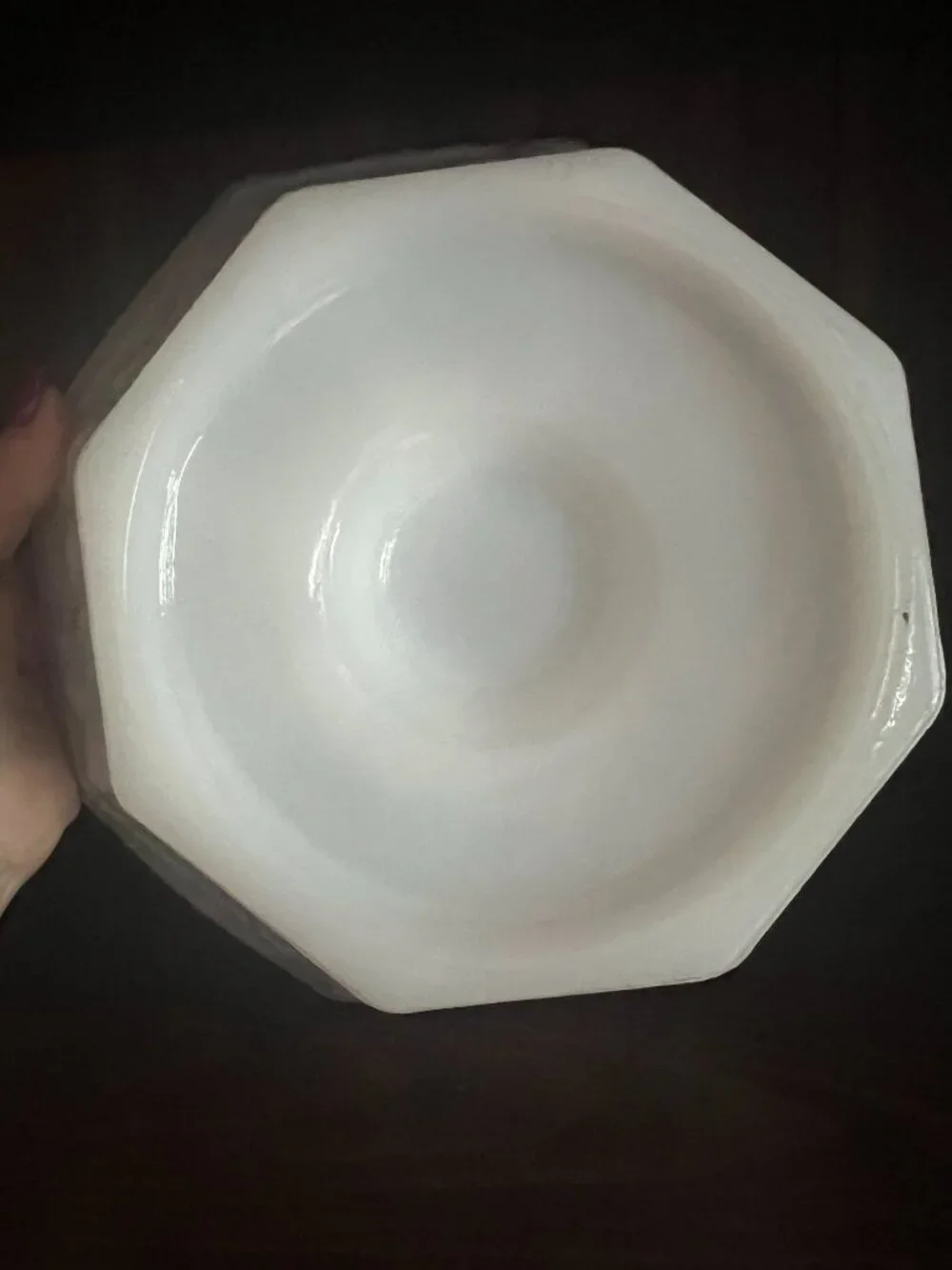 Vintage Anchor Hocking White Milk Glass Grape Vine Pedestal Compote Fruit Bowl